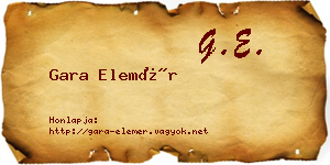 Gara Elemér névjegykártya